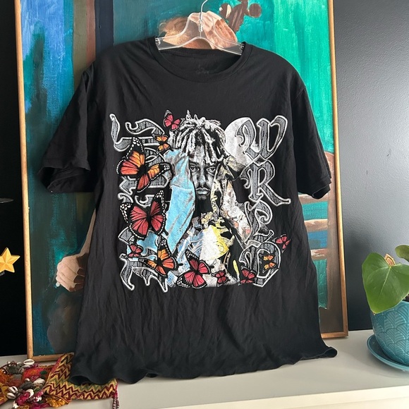 Juice WRLD - Night Butterfly- Men’s T-shirt- M - Sad RARE Short-Sleeve - Picture 4 of 15